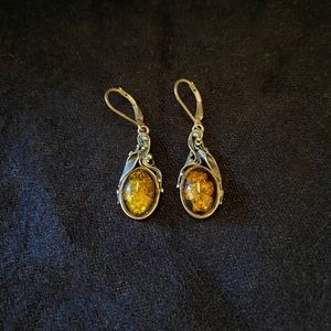 Sterling silver Yellow Amber earrings
